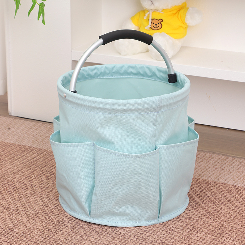 17l store opbevaringstasker, foldbar kurv, picnic-taske, udendørs rengøringskasse med håndtag, værktøjstaske, rengøringsartikler: Lyserød