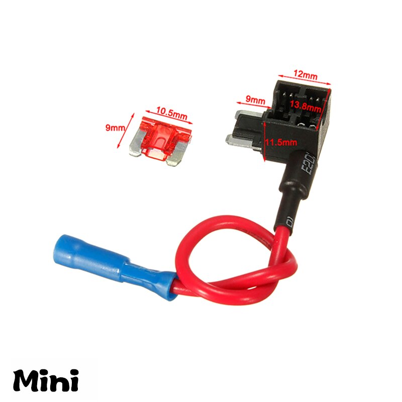 12V/Mini/Small/medium Size Car Fuse Holder Add-a-circuit Piggy Back Fuse TAP Adapter with 10A ATM Blade Fuse