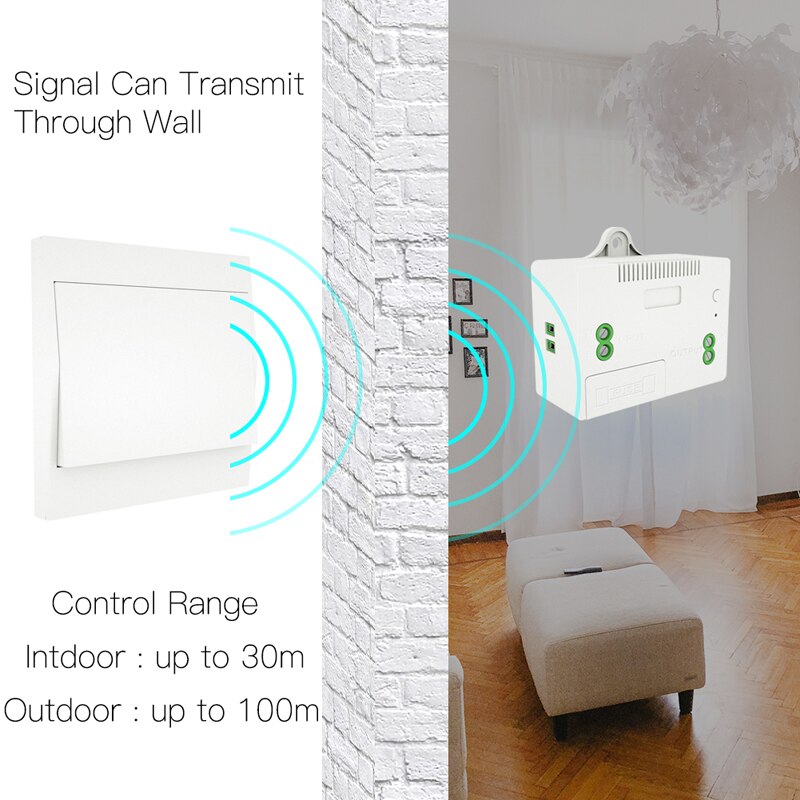 RF433 Wireless Remote Control Wall Light Switch Self-powered Multi-Functinal Switch Wall Panel without battery