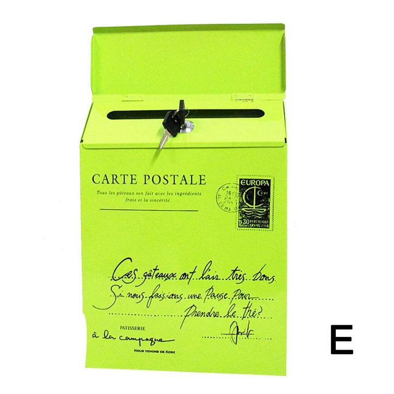 Pastoral Wall Mounted Mailbox Vintage Bucket Newspaper Boxes Mail Box Metal Letter Post Mailbox Door Decoration
