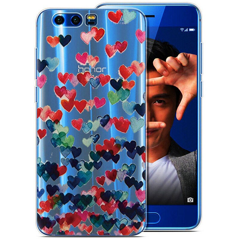 Arvin Silicone Case for Huawei Honor 9 Soft TPU Case for Huawei Honor 9 Premium Slim Crystal Clear Transparent Painting Fundas: 02