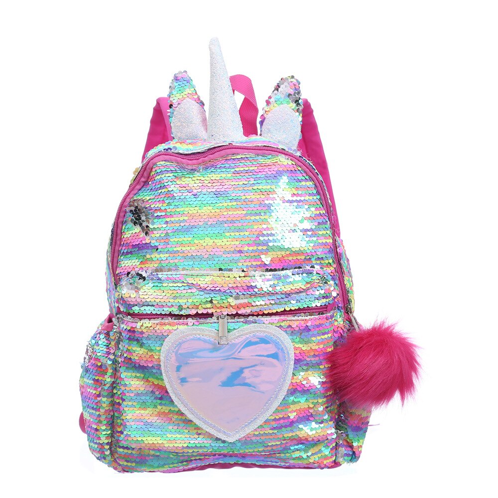 Leuke Eenhoorn Rugzak Meisjes Kids Schooltassen Grote Capaciteit Pailletten Mochila Escolar Infantil Roze School Rugzak Zakken Voor Meisjes: Multicolor