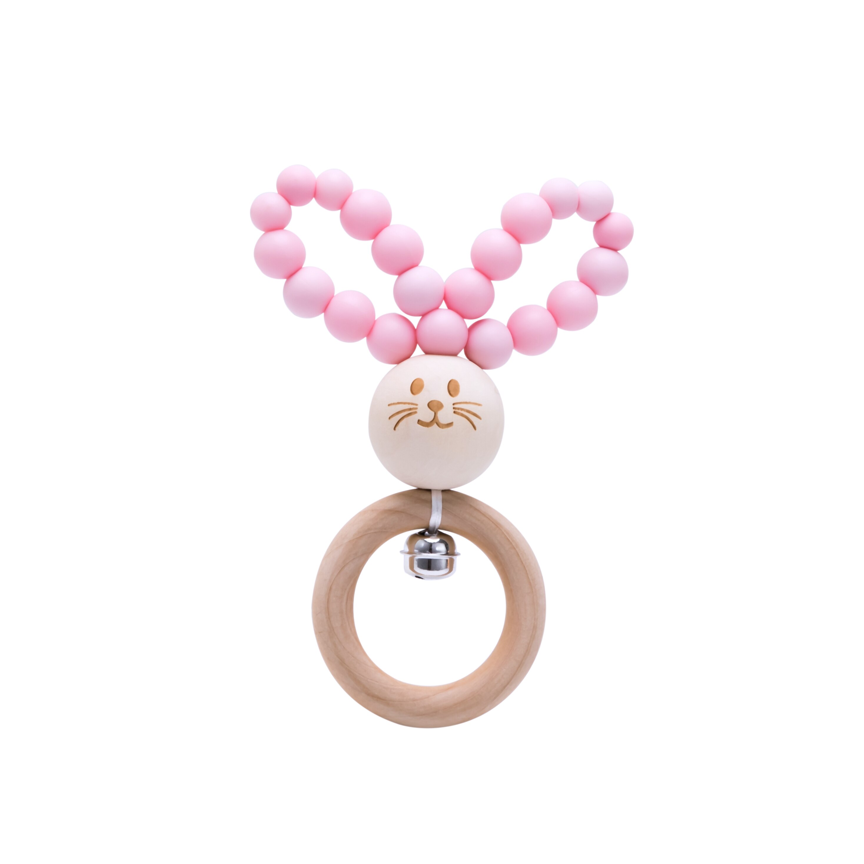 Houten Baby Bijtringen Bunny Beukenhout Rammelaars Tandjes Knaagdieren Tiny Staaf Baby Speelgoed Hanger Voor Pasgeboren Verpleging Kinderen Producten: Candy pink
