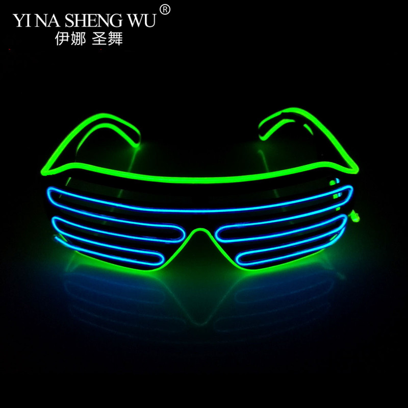 Men Glowing Tie EL Wire Neon LED Luminous Tie Glasses Cosplay Party Haloween Christmas Luminous Light Up DJ Bar Club Stage Prop: Yellow