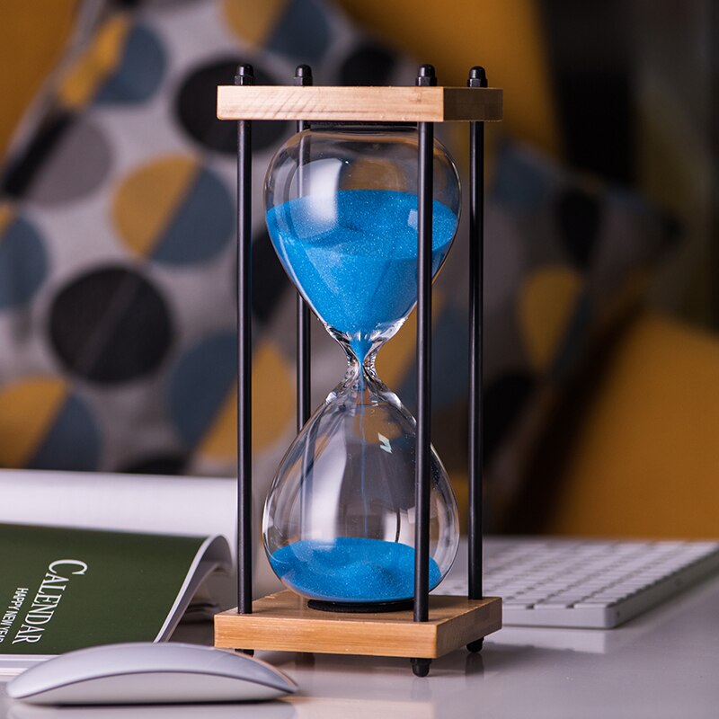 Hourglasses Transparent Glass Sand Hourglass Sandglass Timer Clock Countdown Timing Valentine's Day Home Decor: Blue / 15 mins