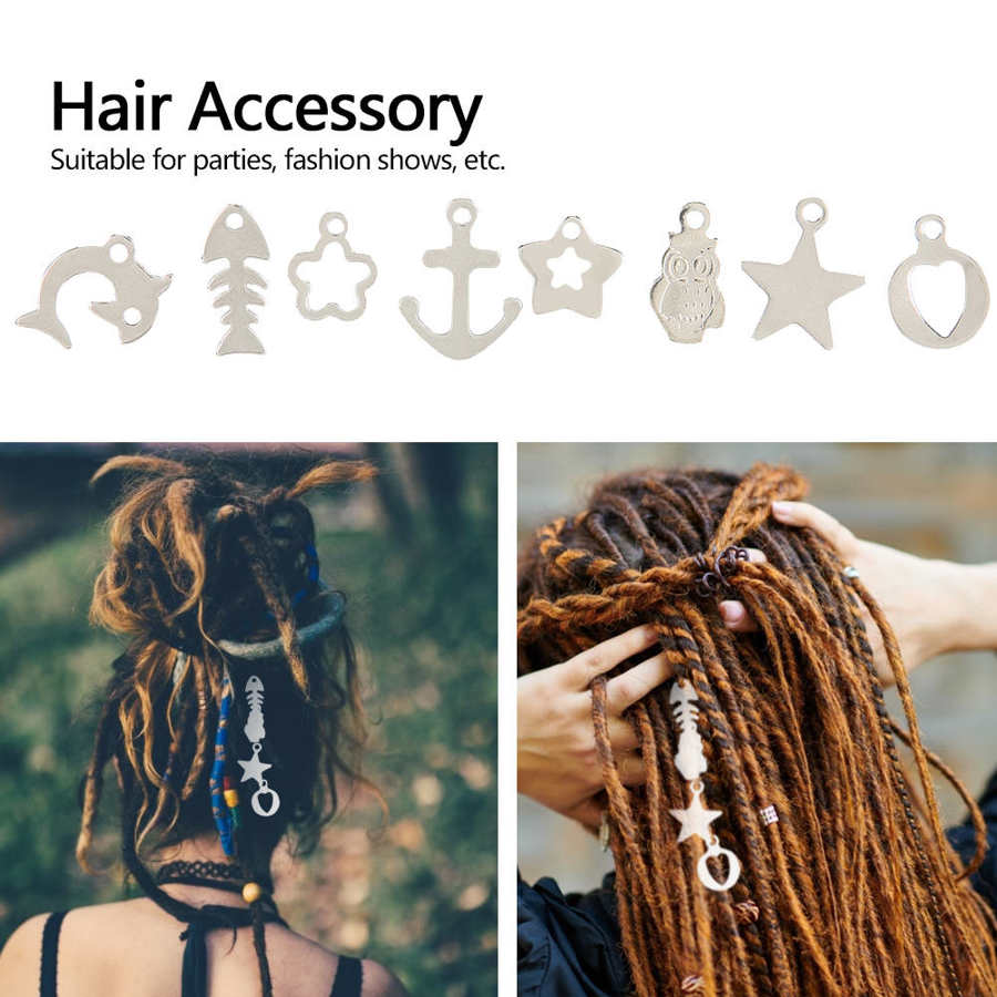 90 pièces cheveux tresse anneaux dreadlock anneau feuille étoile cheveux tresse décoration coiffure accessoire outil de coiffure