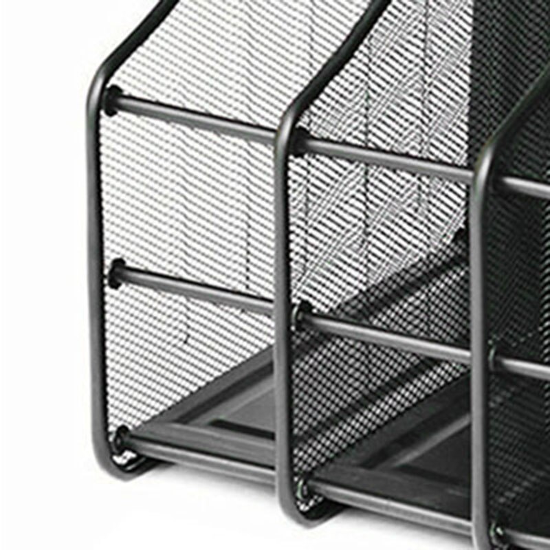 Magazine File Rack, 4-Section Metal Durable and Strong File Desk Storage Rack, Suitable for Office, Home, Net Box