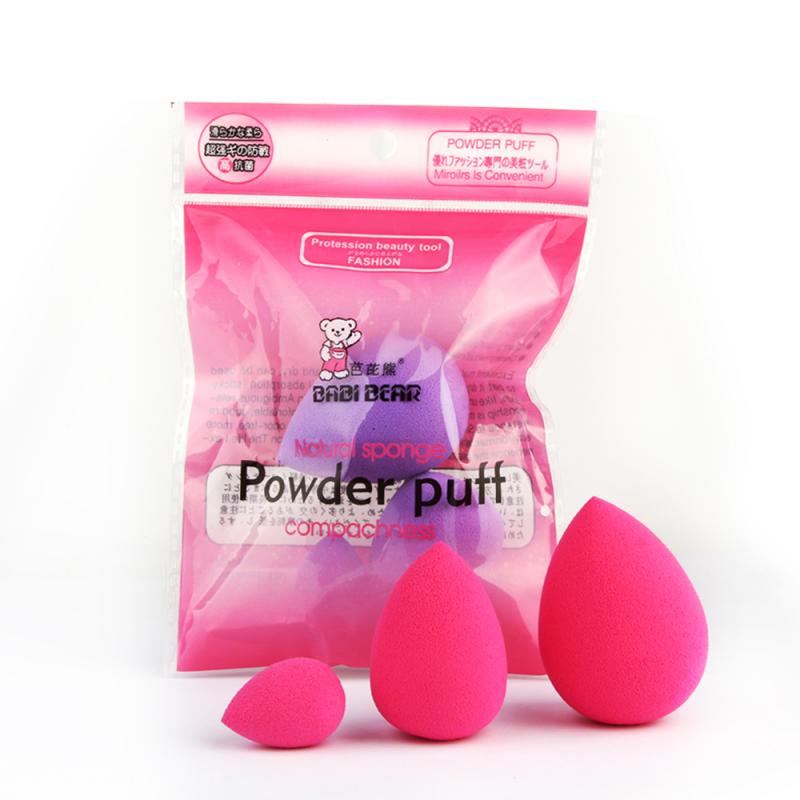 3 unids/set esponja para base forma de lágrima de maquillaje esponja usar para aplicar todo tipo de maquillaje