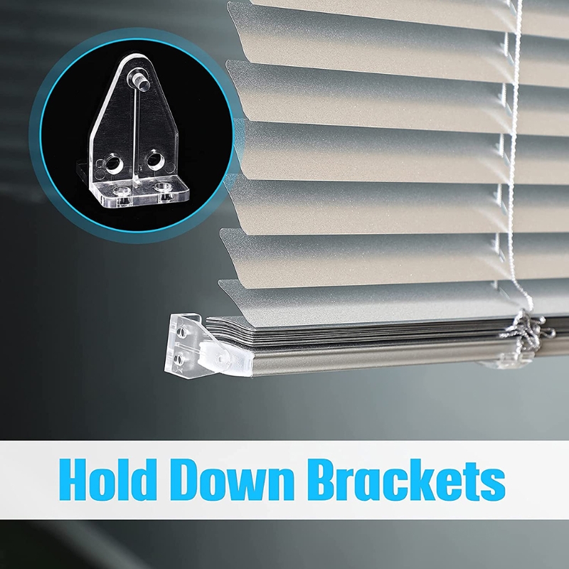 10pcs Hold Down Brackets Clear Plastic Blinds Bottom Rail Holder Clips for 2 Inch Horizontal Blinds Window Shades