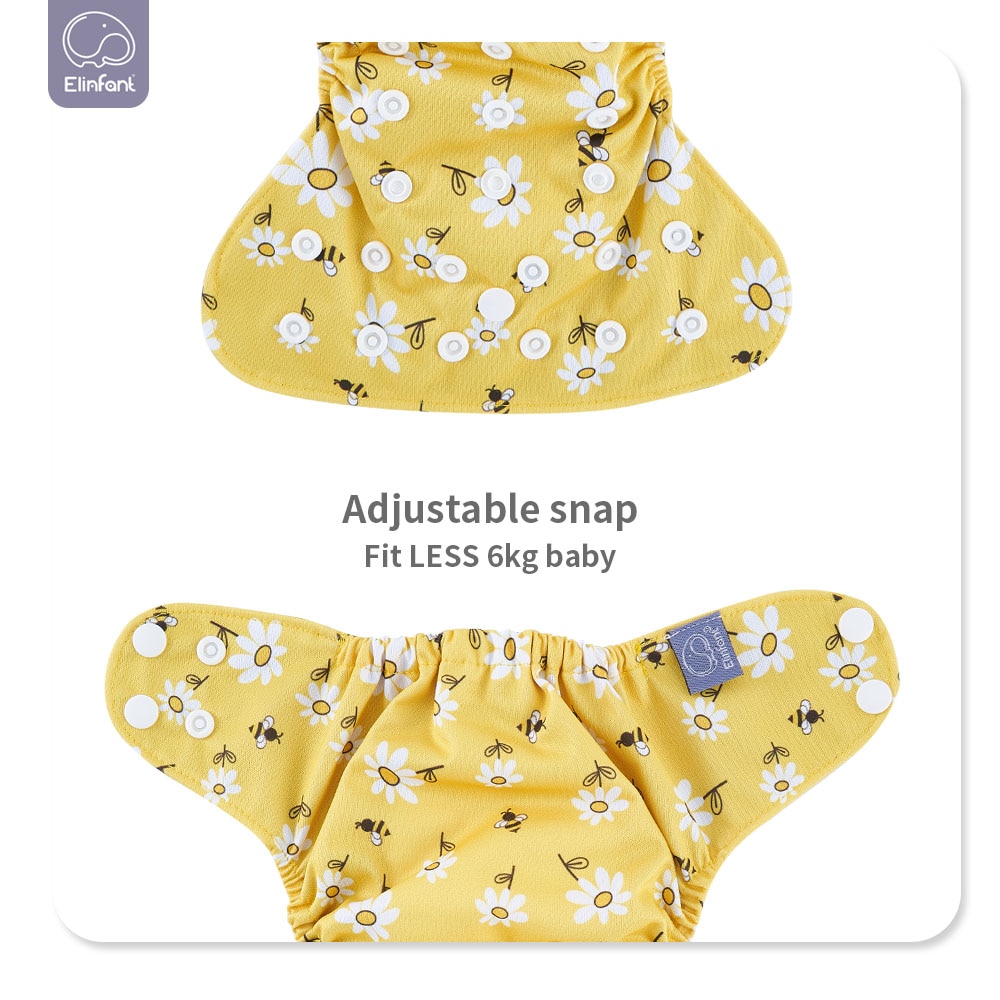 Elinfant reusable waterproof within 6kg newborn baby diaper dry fast suede cloth AIO pocket cloth diaper