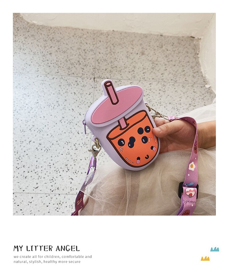 Kleinkind Kinder Cartoon Geldbörse, Schöne Trinken Form Crossbody-tasche Geburtstag Weihnachten für Kleine Mädchen