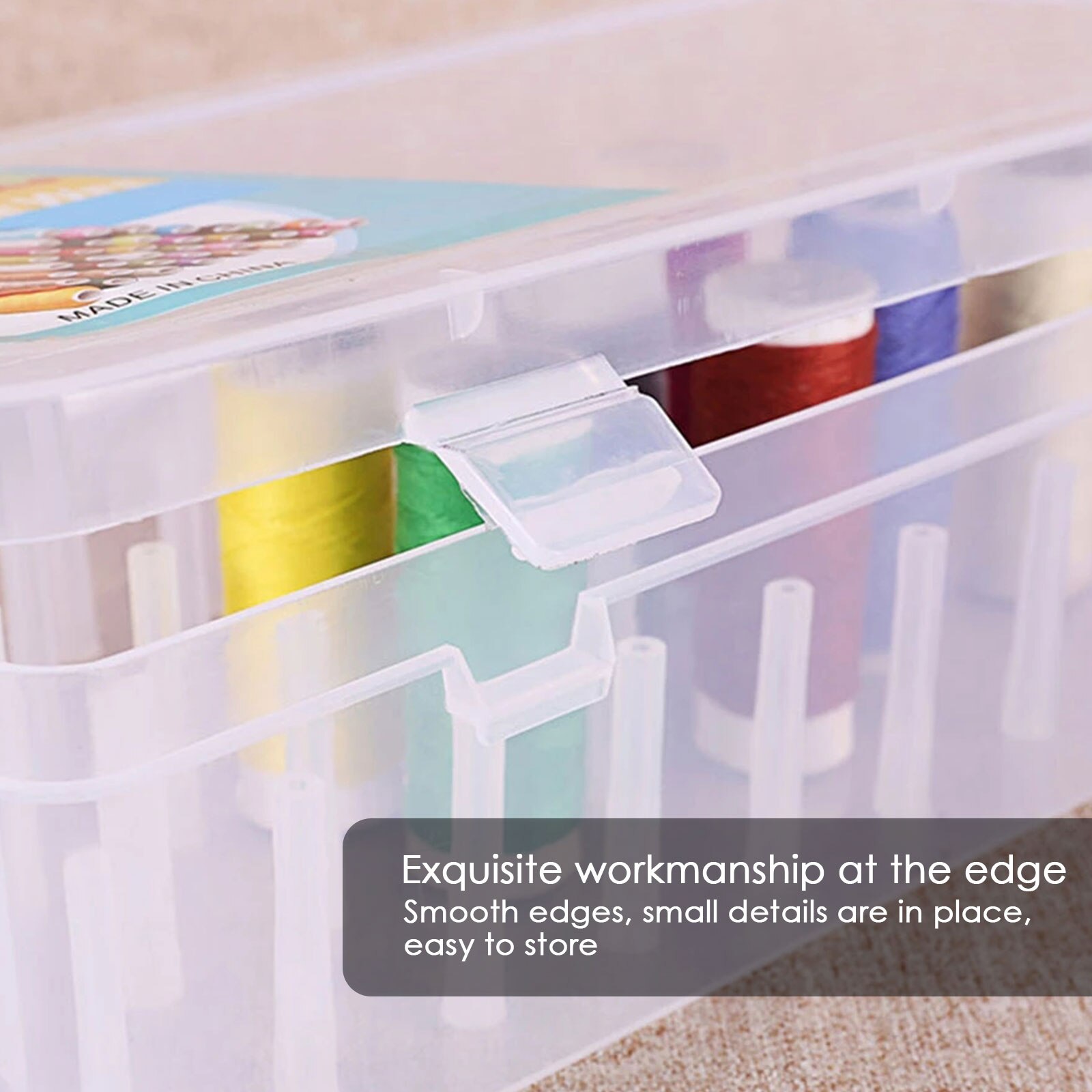 Plastic Large Transparent Wire Box Household Wire Organizing Box Empty Sew Threads Box Sewing Yarn Spools Container Storage Case