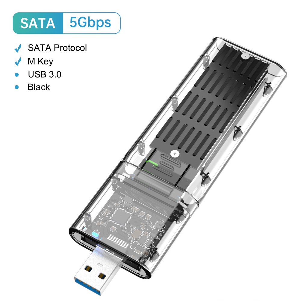 Boîtier M2 SSD USB3.1 M.2 SATA SSD, boîtier M.2 vers USB Type C 3.1, adaptateur SSD, boîtier de disque dur externe en métal solide pour téléphone portable: WHITE