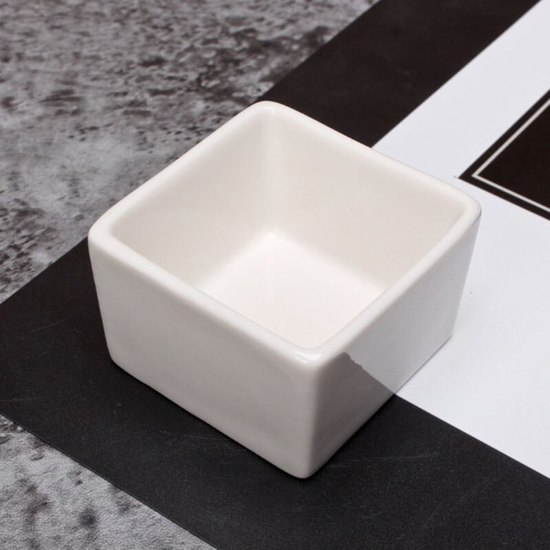Mini Plato cuadrado de cerámica vajilla vinagre, salsa de soja restaurante platos domésticos bajo el esmalte cocina vajilla: white