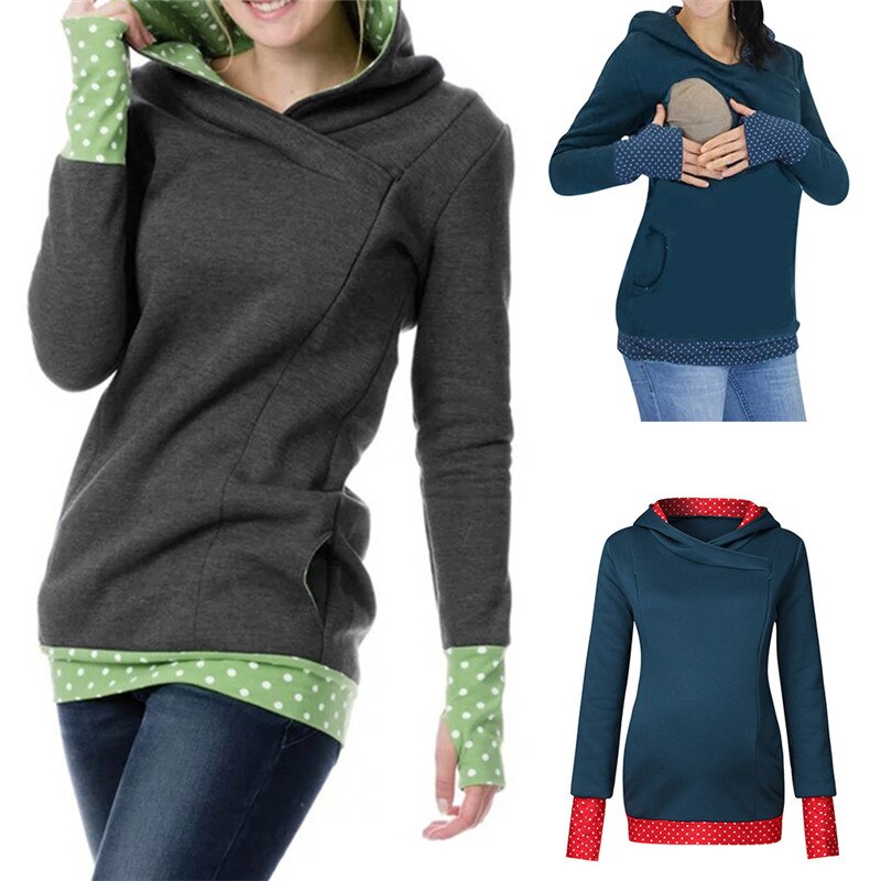 Mutterschaft Plus Samt Hoodies Herbst Mit Kapuze Mantel Schwangere Frauen Pflege Jacke Schwangerschaft Oberbekleidung Stillen Kleidung