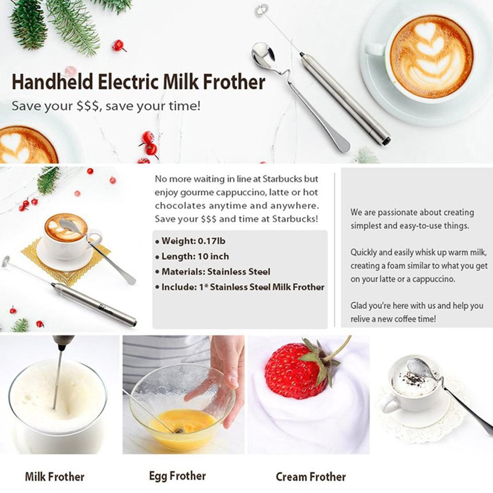 Electric Milk Frother Automatic Handheld Foam Maker for Egg Latte Cappuccino Chocolate Matcha Home Kitchen Coffee Tool