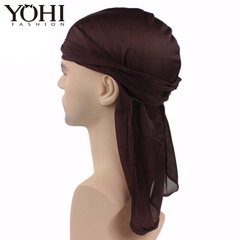 Satin Durag men Stretched Cap Hip Hop Du Doo Rag Hat Tie Down tail for men hair accessori hair accessories