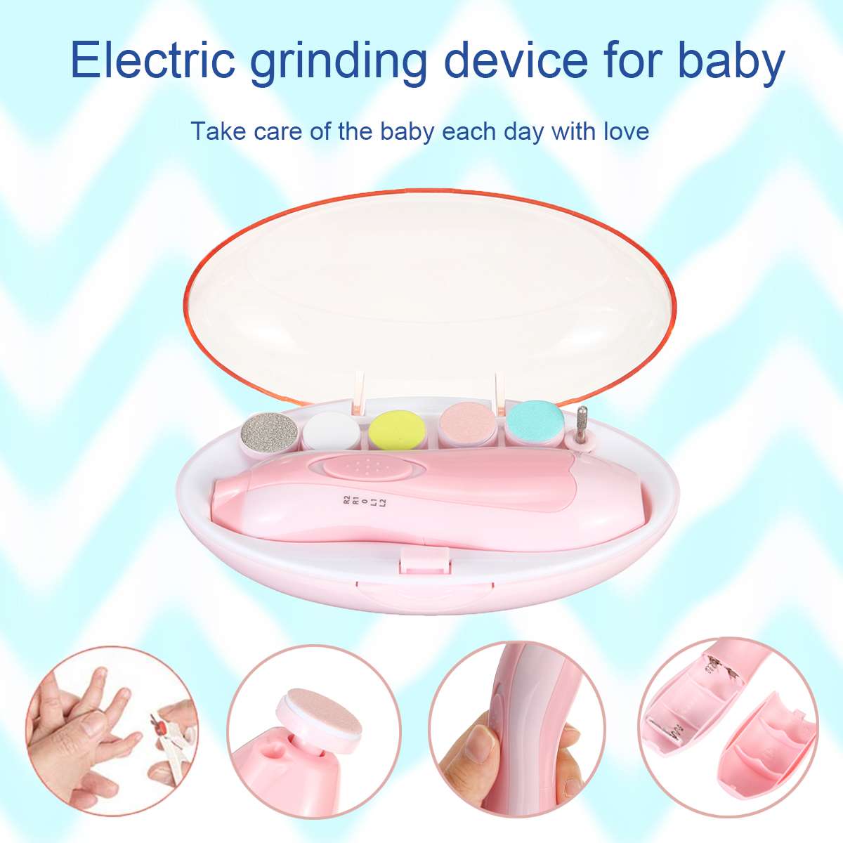 Baby Nail Trimmer Multifunctional Electric Baby Nail File Clippers Toes Fingernail Cutter Trimmer Manicure Tool Set Baby Care