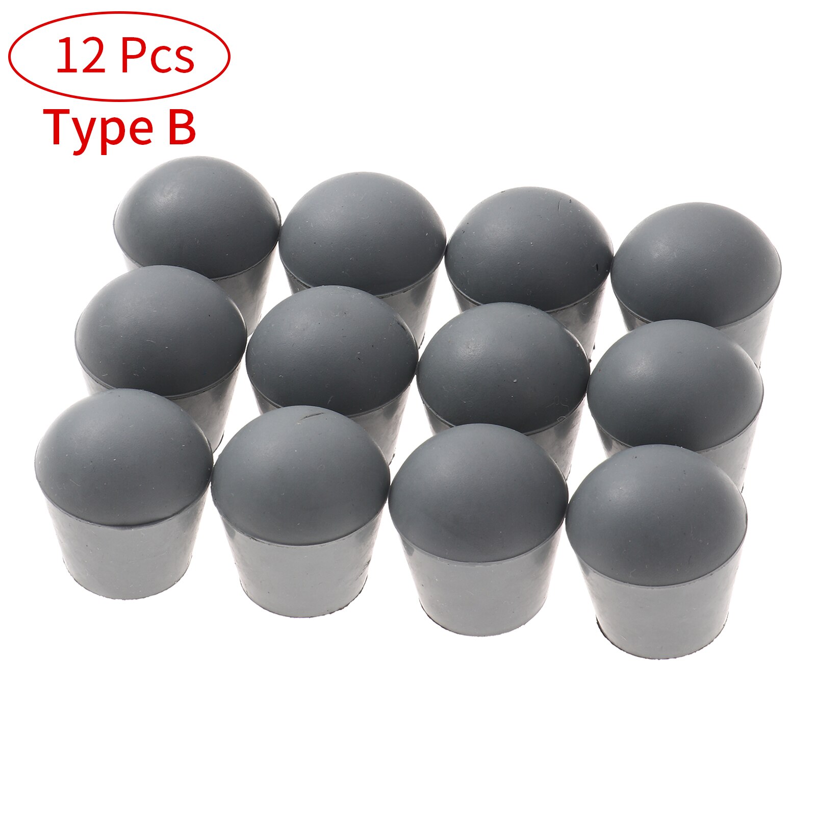 12 Round Table Leg End Caps Steel Chair Tube Plugs Anti Slip Rubber Feet Cups Furniture Foot Tip End Covers Legs Floor Protector: Gray B