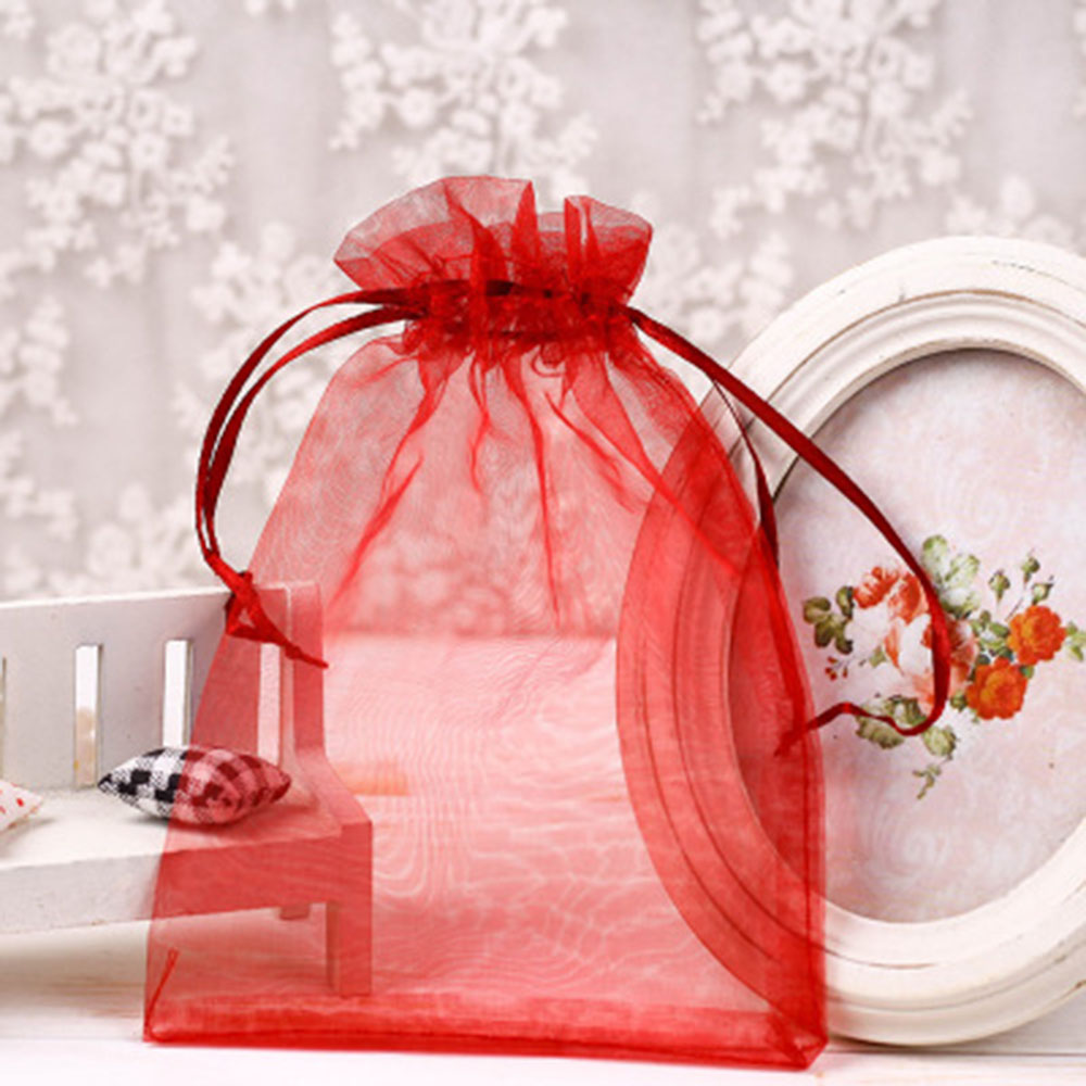 50pcs Drawsting Bags 7x9 CM Storage Organza Jewelry Packaging Bags Party Decoration Drawable Bags Pouches colorful: 15