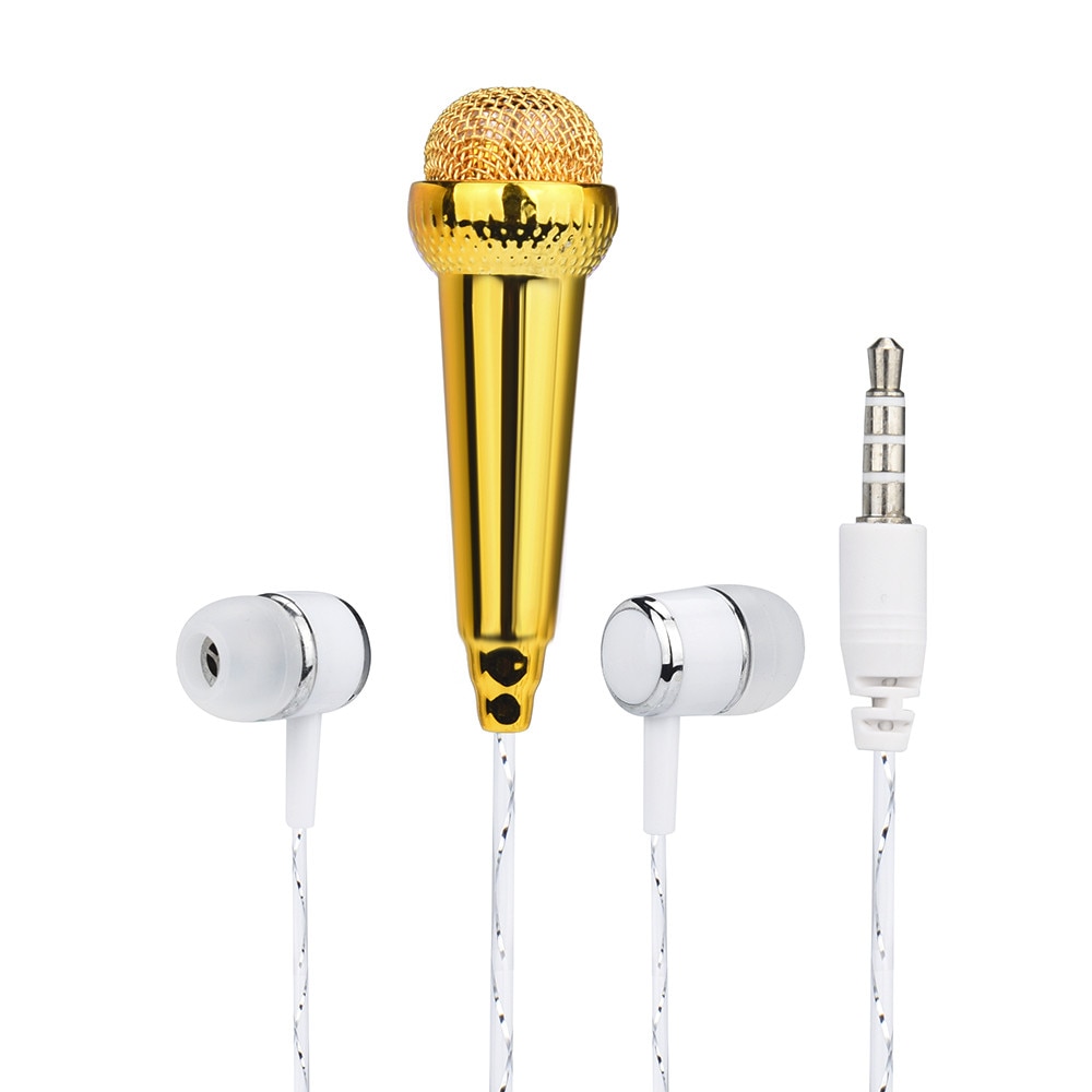 16g Unidirectional Mini Karaoke Condenser Microphone With Earphone For Phone Computer Mini PhoneMic