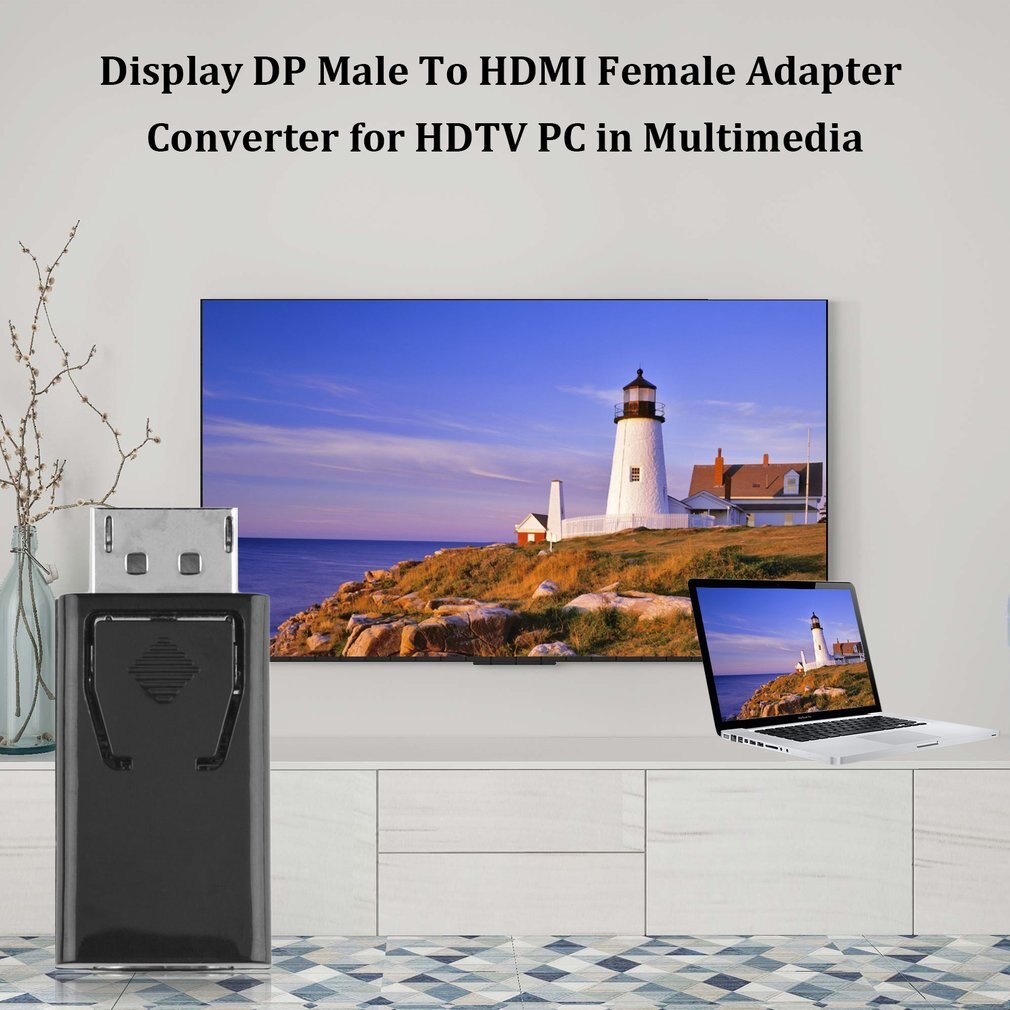 DP to HDMI Adapter DisplayPort to HDMI Display Port Male Female Converter Cable Adapter Video Audio Connector for HDTV PC