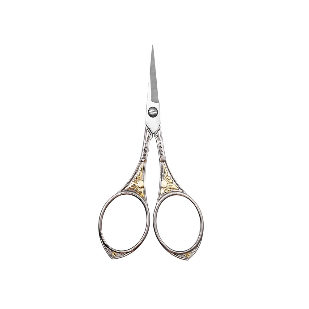 Lmdz 115 Mm Spitse Tip Lange Kruissteek Vintage Antieke Naaien Tailor Schaar Handwerk Diy Huishoudelijke Stof Cut Trim Shear: sliver gold flower