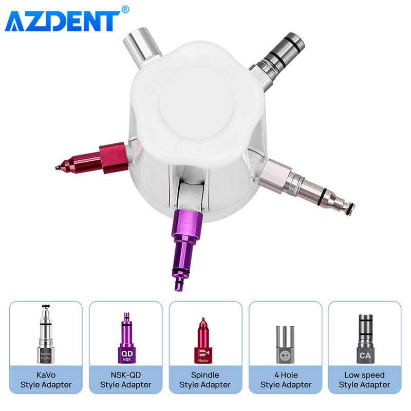 AZDENT Dental Universal Portable Handpiece Spray Lubricator Maintenance Attachment Cap 5 Nozzles Care Spray Lubricant Oil