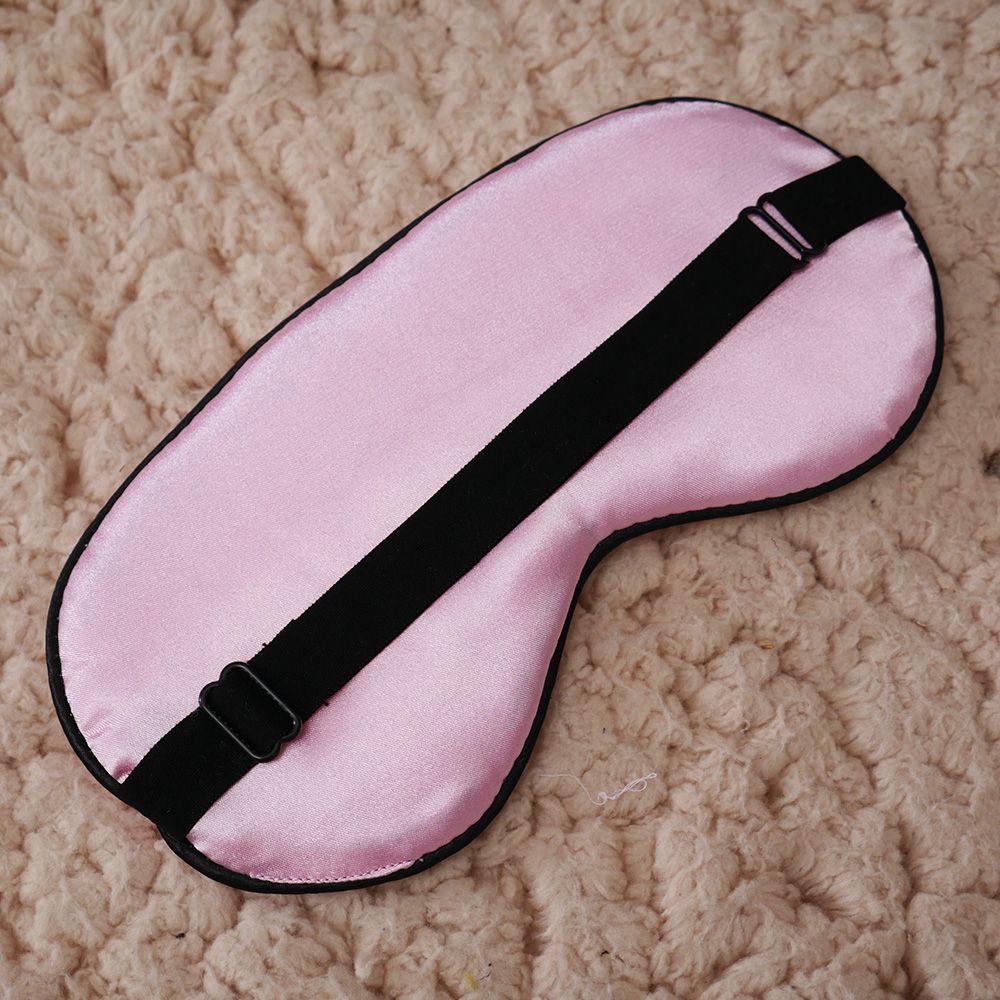 Pure Silk Sleep Rest Eye Mask Padded Shade Cover Travel Relax Aid Blindfolds: Pink