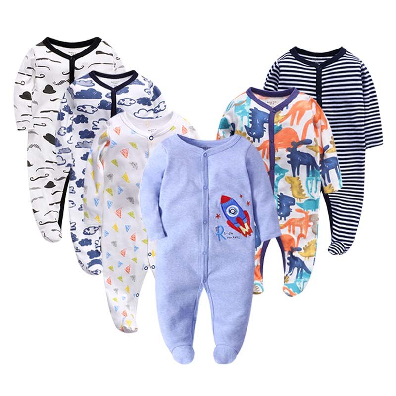 Babykleding met lange mouwen voor meisjes en jongens, rompertjes met lange mouwen, rompertjes voor baby's, pyjama's en rompertjes voor baby's vanaf 0-12 maanden.: E456-001 / 3m