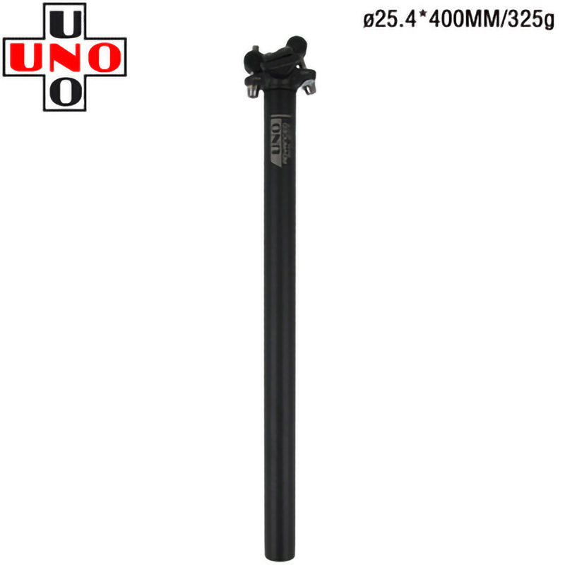UNO aluminiowa górska droga rowerowa sztyca 25.4/27.2/28.6/30.9/31.6*350/400MM siodełko rowerowe Post Tube akcesoria rowerowe: 25.4x400mm  black