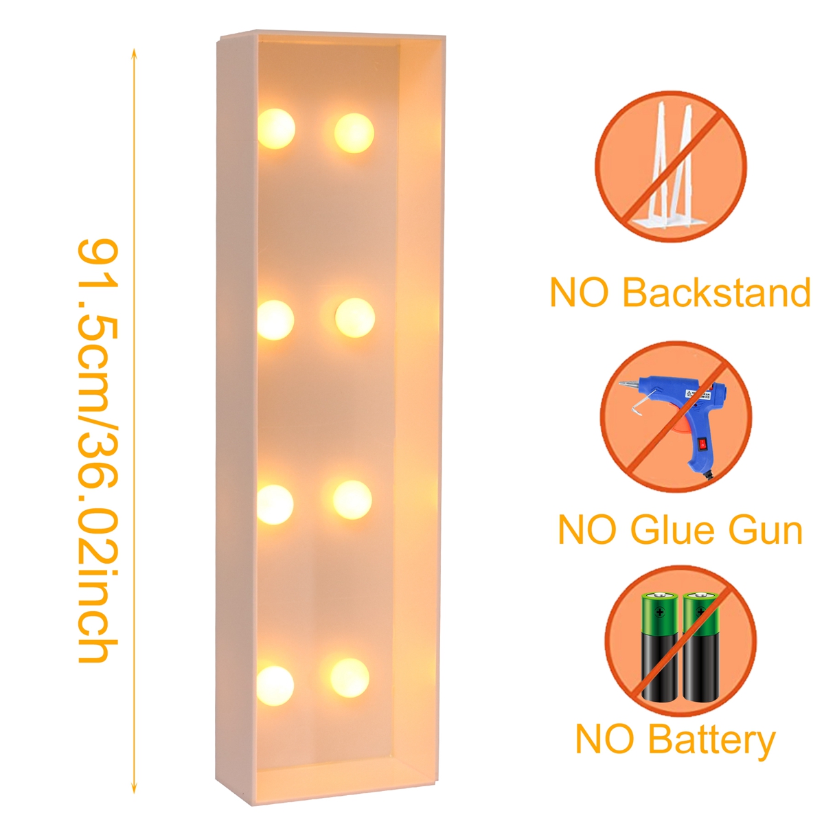 Caja de marco de luz Led con letras gigantes de 9,5 CM, decoración para de boda, Navidad, 1er cumpleaños, caja de relleno de globos con nombre DIY