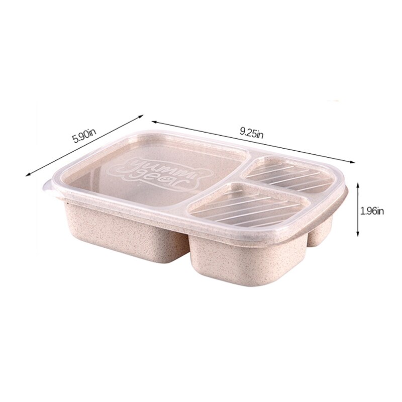 Vogvigo 1Pc Herbruikbare Tarwe Magnetron Picknick Sushi Fruit Opbergdozen Case Container Organizer Lunch Bento Box Voedsel Container: Beige