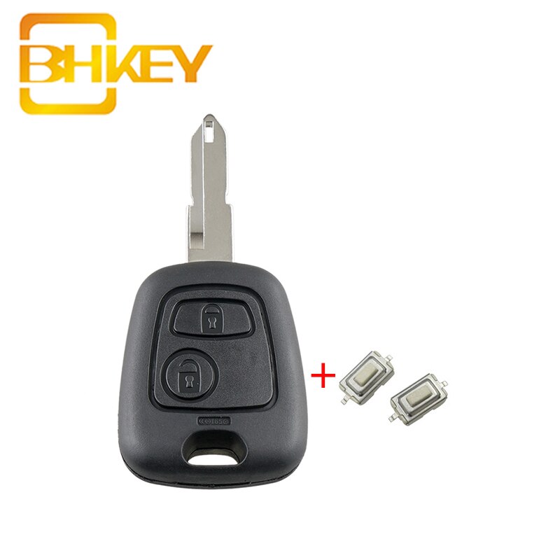 Bhkey för peugeot nyckelskal 2 knappar bil fjärrnyckel skal för peugeot 106 206 306 406 2003 smart bilnyckel fodral  ne73 blad: Modell