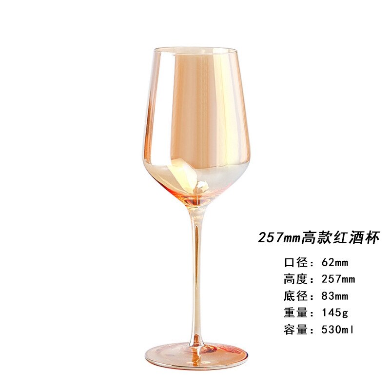 Ljus lyx guld vinglas dekoration bärnsten kristall champagneglas u-formad karaff cocktailglas dekorationsglas: Rött vinglas
