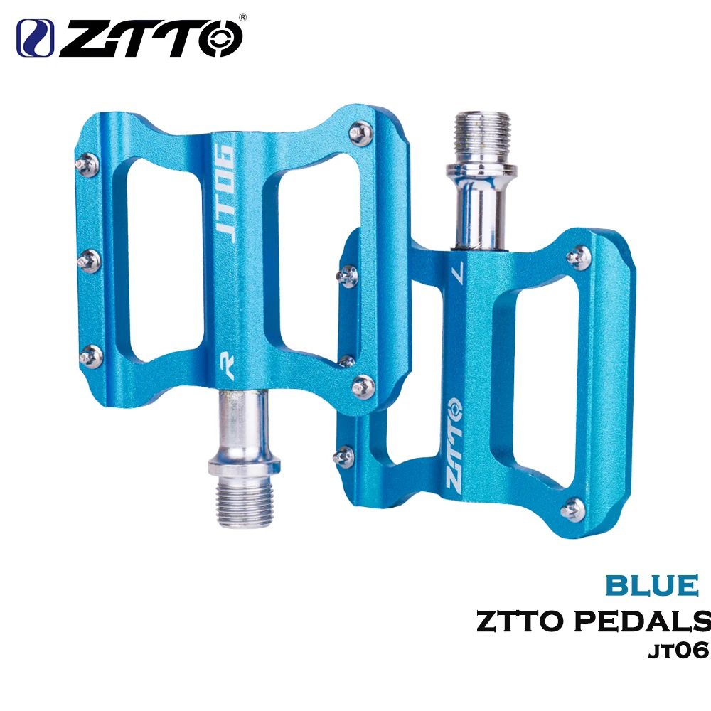 ZTTO Fahrrad Ultraleichtes Anti-Rutsch-Pedal 2 abgedichtetes Lager MTB Rennrad Pedal CNC Faltrad Pedale Flache breite Plattformpedale: Black