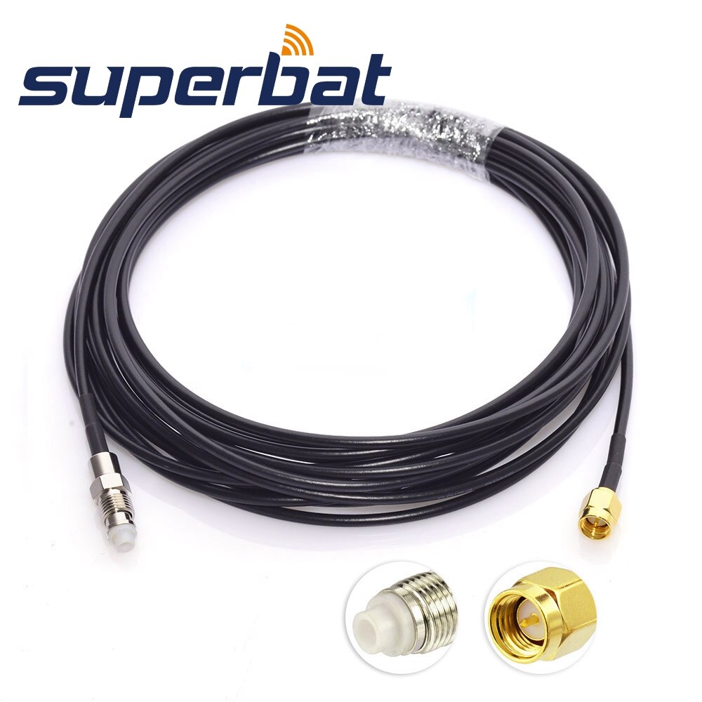 Superbat Dab/Dab + Autoradio Antenne Fme Stekker Naar Sma Stekker RG174 Kabel 500Cm Voor auto Dab