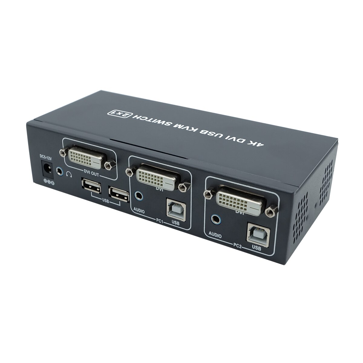 Pway Dvi Kvm Switch 2 Port 4K Usb Schakelaar Kvm Dvi Switcher Splitter Box Voor Delen Printer Toetsenbord Muis kvm Switch Dvi