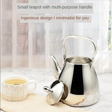 Sanqia simple style stainless steel lift pot metal teapot with filter tea kettle with strainer infuser