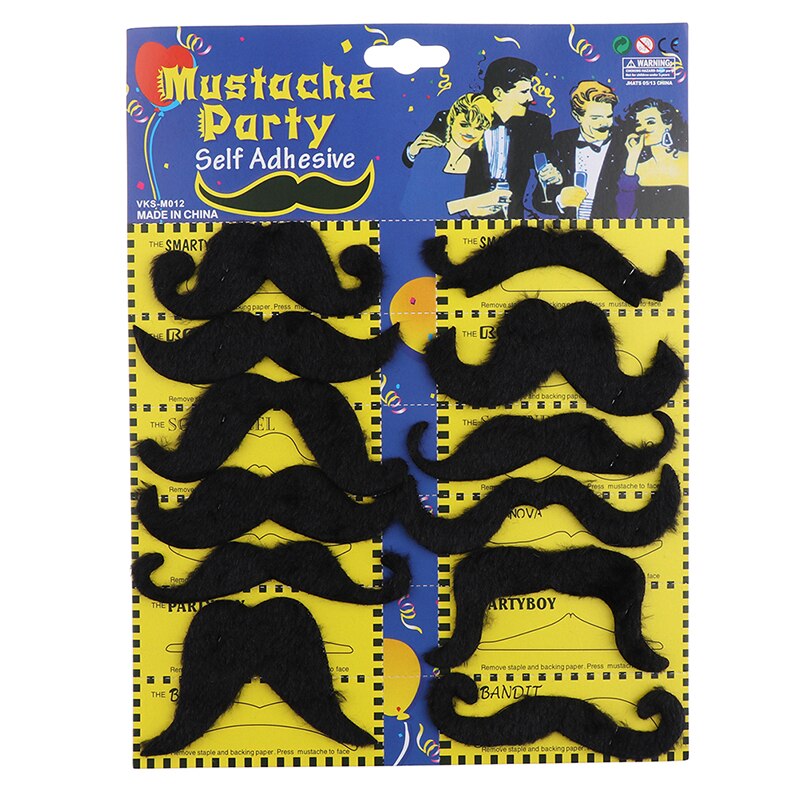 Costume de Pirate drôle, 12 pièces, fausse moustache, moustache, barbe, pour enfant et adulte, nouveauté, fournitures de fête, Halloween, Cosplay