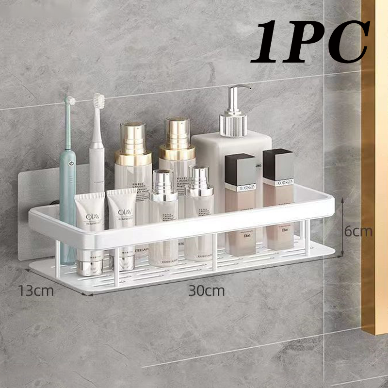 Bathroom Shelves Aluminum Alloy Shower Corner Shelf Shampoo Rack No Drill Kitchen Organizer Wall Shelf Bathroom Accessories: Burgundy