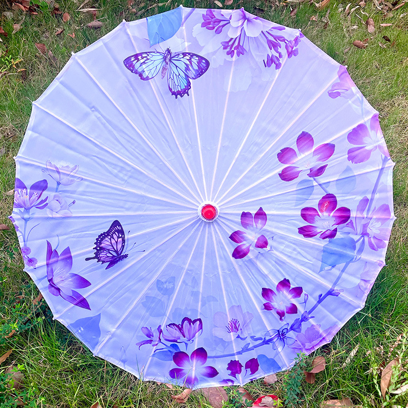 Chinese Silk Umbrella Hanfu Waterproof Oil Paper Umbrella for Wedding Photograph Prop Dance Decorative Costume Parasol: Pink