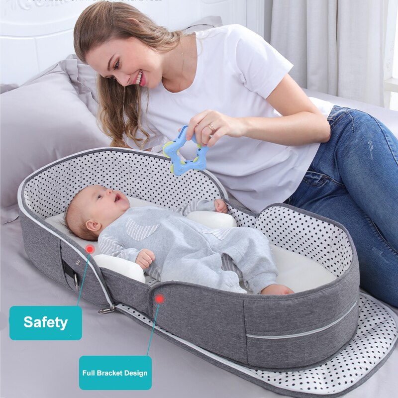 Bærbare krybber til baby seng åndbar bærbar sovende baby seng krybbe til baby multifunktionel rejse myg reden til nyfødte