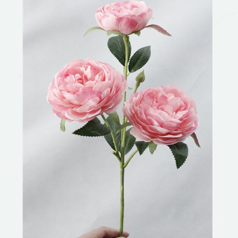 52cm silke kunstige blomster 5 hoveder pæon simulation planter familie bryllup hotel soveværelse pæon blomst dekoration