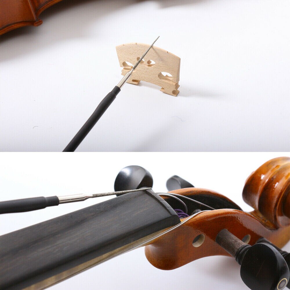 2 Stuks Luthier Tool 4/4 Viool Bridge String Slot Cutter Bestand Maken Reparatie Tools