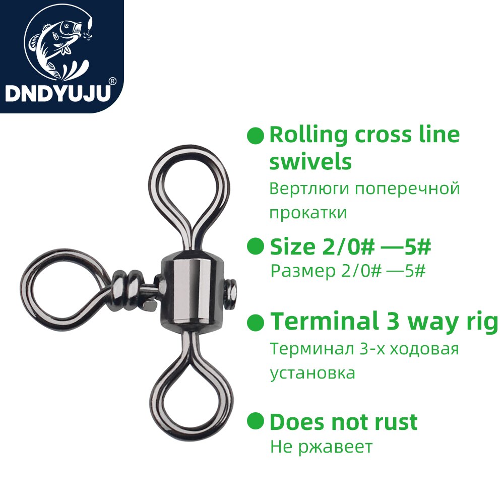 Dndyuju 30Pcs 3 Manier Barrel Cross Lijn Vissen Draaibare Met Effen Ring Messing Vissen Haak Lijn Connector Vissen Accessoires
