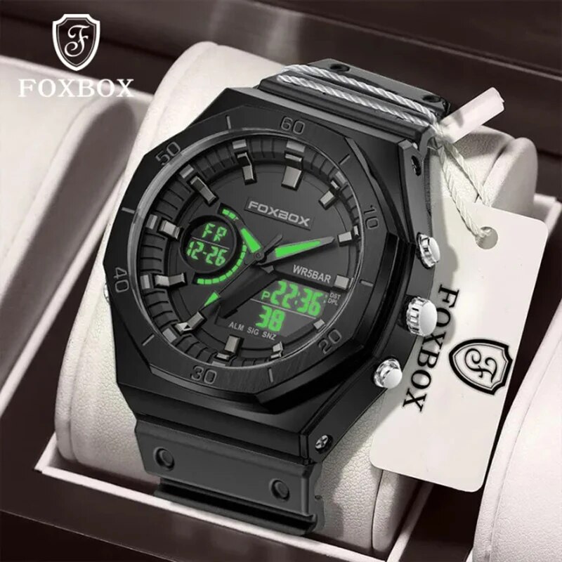 dual display uhren für männer casual sport chronograph quarz großes zifferblatt armbanduhr silikon wasserdicht digitaluhr