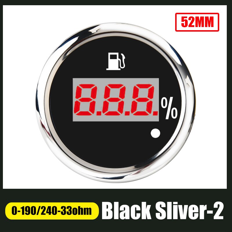 Indicatore di livello del carburante digitale impermeabile 52mm per auto indicatore di livello per motore moto camper barca con allarme: BS-2