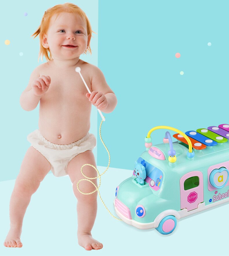 Baby Toys 0 12 13 24 Months Learning Musical Instrument Toys for Toddlers School Bus Baby Boy Toys Brinquedos Para Bebe Oyuncak