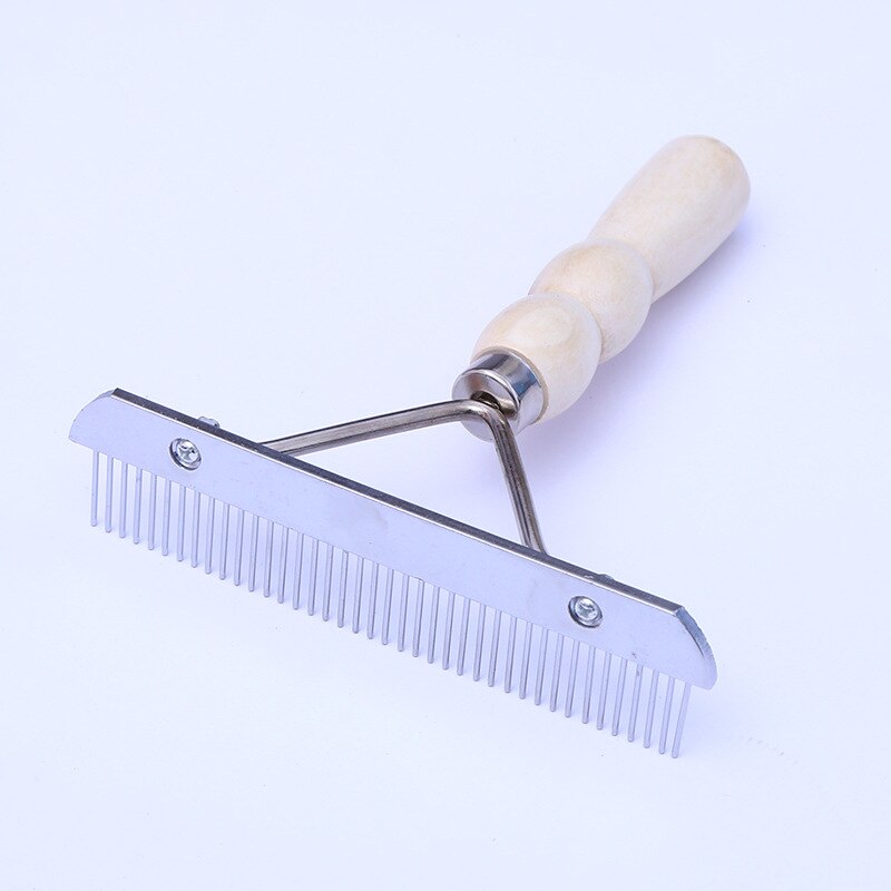 Grote Medium Hond Rake Kam Langharige Huisdieren Grooming Tool Rvs Naald Kam Voor Grote Honden Golden Husky duitse Herder: Wooden Handle